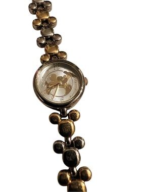 Disney Two-Tone Gold and Silver Mickey Bracelet Watch size 6.5